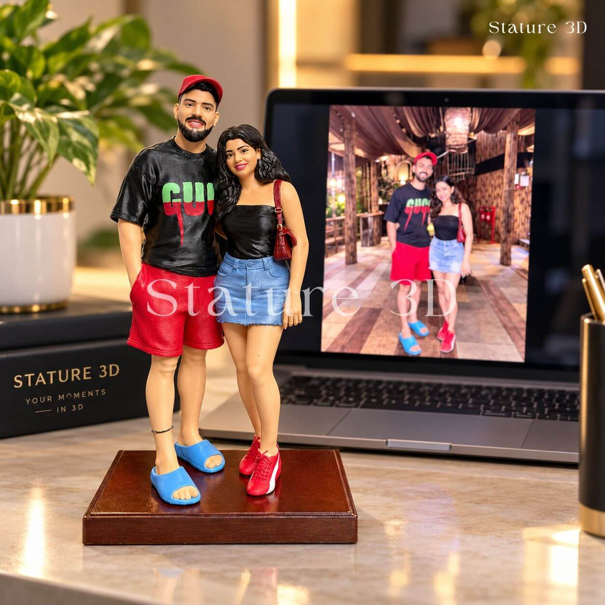 Custom Couple 3D Miniature — Sculpted From Your Photo | Anniversary Gift