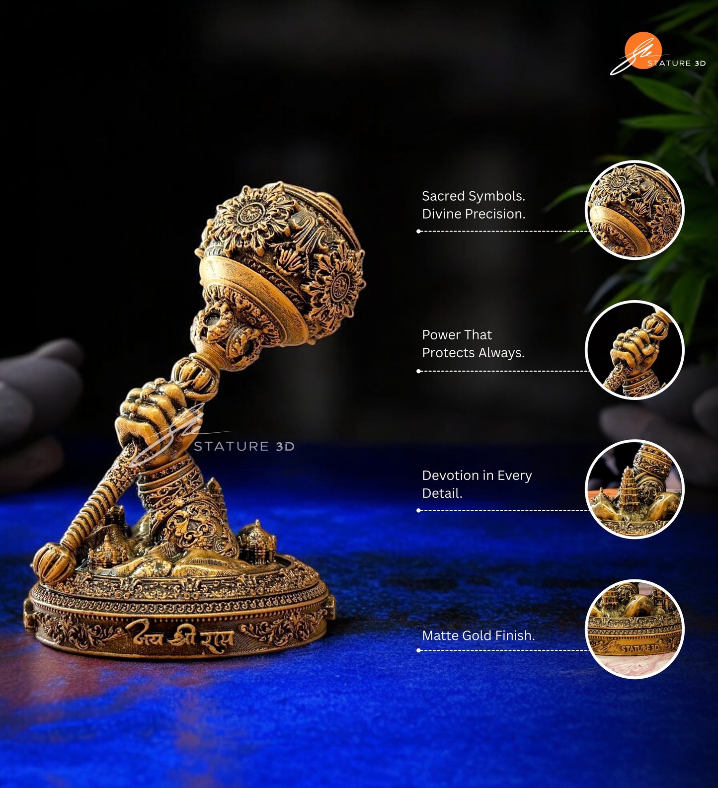 Lord Hanuman Gada – Dashboard Protection Idol
