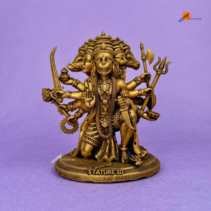 Sitting Panchmukhi Lord Hanuman – Divine Dashboard Idol